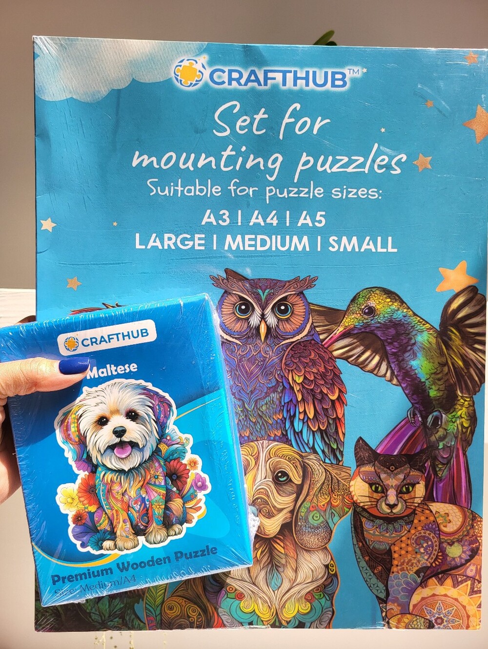 CRAFTHUB Premium Wooden Puzzle Maltese Medium Size A4 and Mounting Kit